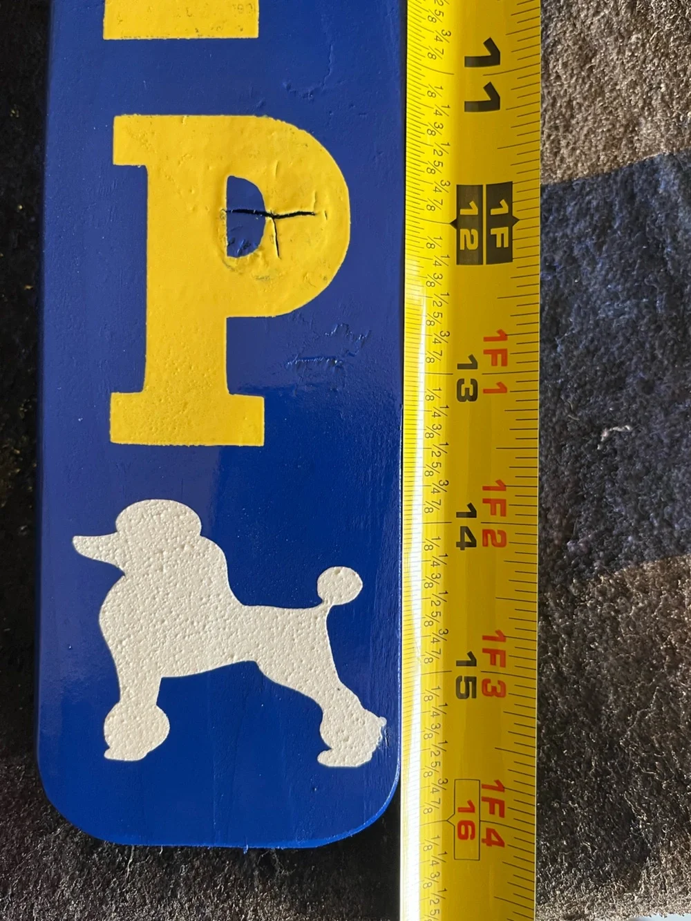 Small Sigma Gamma Rho Greek Letter Wall Paddle with Poodle Accent